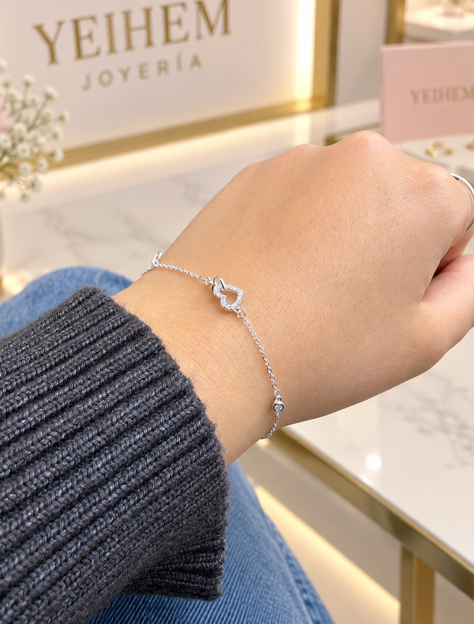 Pulsera Corazones Entrelazados