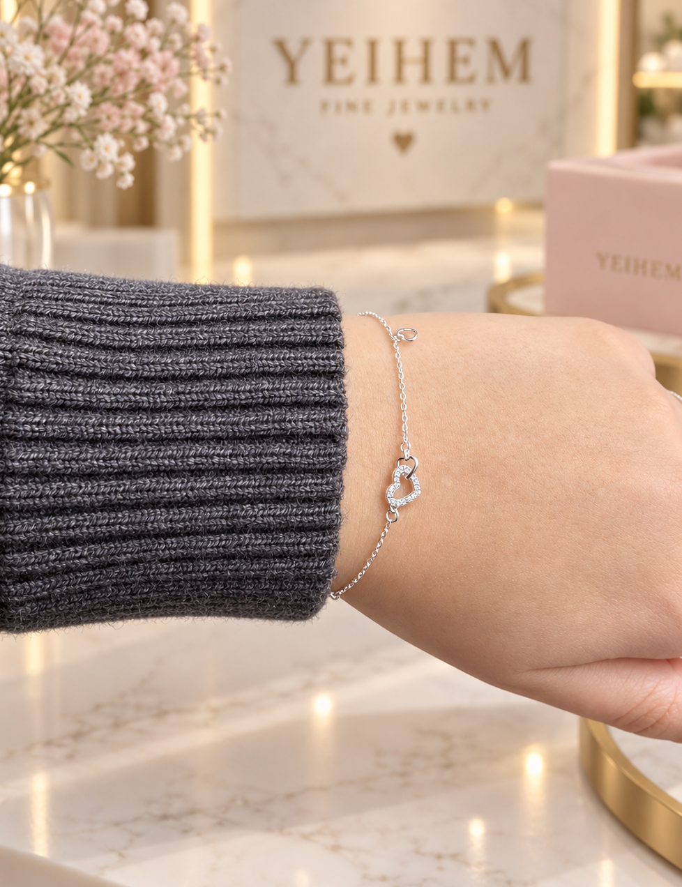 Pulsera Corazones Entrelazados
